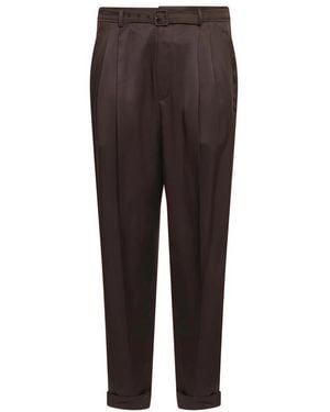 Saint Laurent Slim-Fit Trousers - Brown