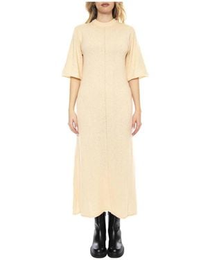 Minimum Soft Knit Midi Kleid - Natur