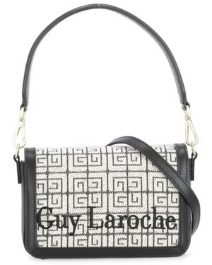 Guy Laroche Schwarze schultertasche mit besticktem logo