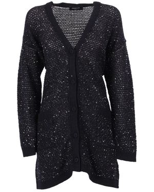Fabiana Filippi Truien & Vesten ,Blauw ,Katoen Cardigan Oversize - Zwart