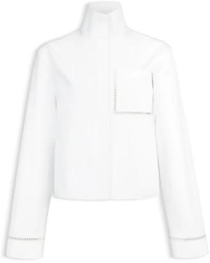 Alaïa Baumwollhemd Mit Trichterkragen - Weiß