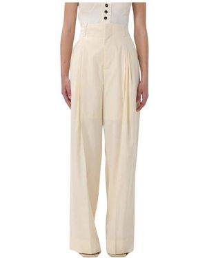 Bottega Veneta Wide Trousers - Natural