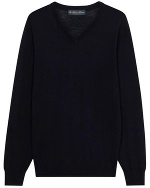 Brooks Brothers V-Neck Knitwear - Blue