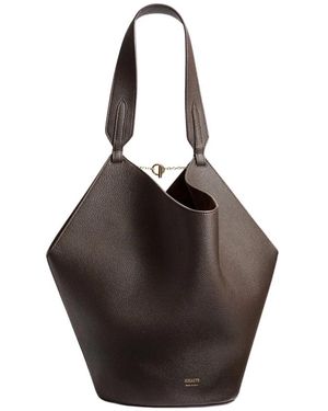 KHAITE Lotus Small Tote Braune Ledertasche - Schwarz