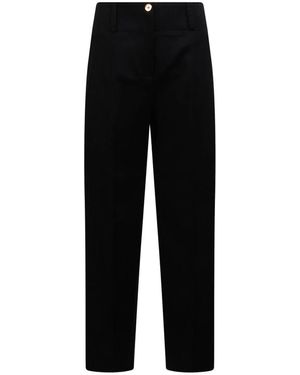 Patou Weit Geschnittene Baumwollgabardine-Hose - Schwarz