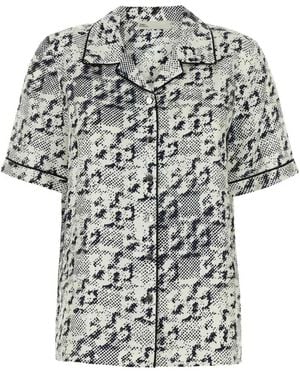 Tory Burch Overhemden ,Veelkleurig ,Zijde Blouse Met Print - Zwart