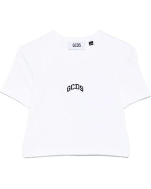 Gcds Logo Crop T-Shirt - Weiß