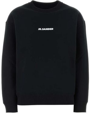 Jil Sander Hoodies & Sweatvesten ,Zwart ,Katoen Katoenen Sweatshirt