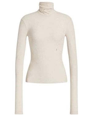 Alberta Ferretti Truien & Vesten ,Stretch Velvet Turtleneck Top - Wit