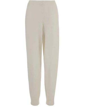 Allude Broeken ,Wit ,Wol Wool And Cashmere Pants - Grijs