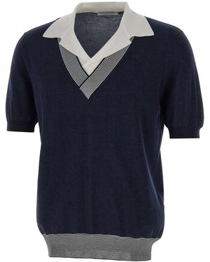 Gran Sasso V-Neck Knitwear - Blue