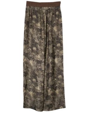 Uma Wang Broeken ,Groen ,Wijde Broek - Bruin