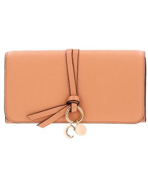 Chloé Accessoires ,Katoen Alphabet Lange Portemonnee - Naturel