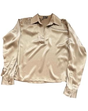 Tom Ford Strik-Hals Blouse Van Zijde Georgette - Naturel