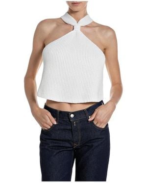 Replay Sleeveless Tops - Blu