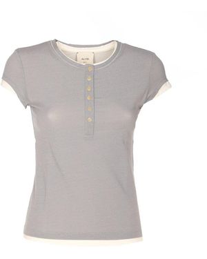 Alysi Tops ,Grijs ,Maglia Crepe Light Jersey Dop