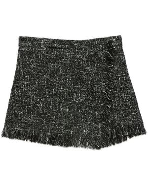 MSGM Zwarte Franje Shorts - Grijs