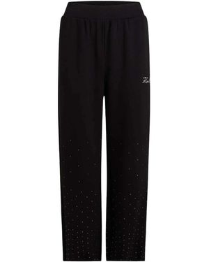 Karl Lagerfeld Rhinestone Rain Sweatpant - Schwarz
