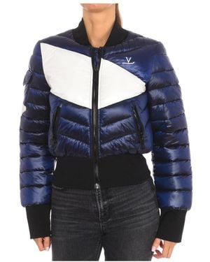 Vuarnet Jassen ,Blauw ,Gewatteerd Jack Met Ronde Hals En Rits