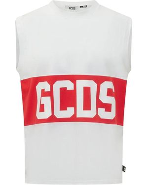Gcds Fitness ,Veelkleurig ,Katoen Band Logo Sleeveless T-Shirt - Wit