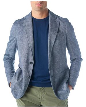 Circolo 1901 Einreihiger Blazer Im Fischgrätmuster - Blau