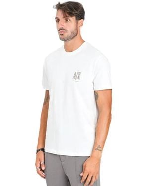 ARMANI EXCHANGE Schwarzes Milano Ax T-Shirt - Weiß