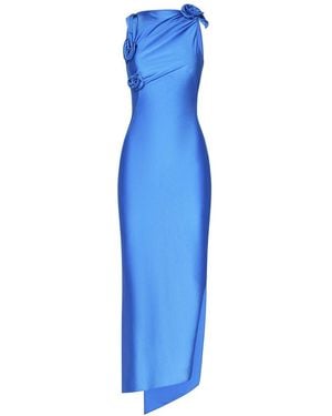 Coperni Asymmetric Flower Gown - Blue