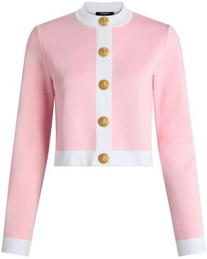 Balmain Truien & Vesten ,Roze ,Gebreid Cardigan Met Knopen