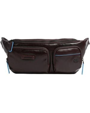 Piquadro Rfid Braune Leder Umhängetasche - Schwarz