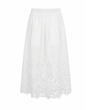 Moschino Kleedjes ,Wit ,Geperforeerde Lange Rok