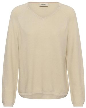 Cream V-Hals Truien - Wit