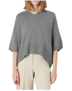 Marella Goletta V-Ausschnitt Strickware - Grau