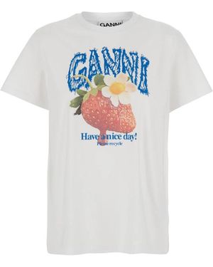 Ganni T-Shirts - White
