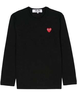 Comme des Garçons Long Sleeve T-Shirts - Black