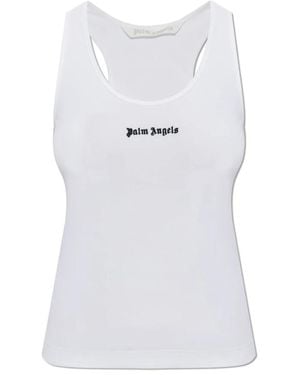 Palm Angels Sleeveless Tops - White