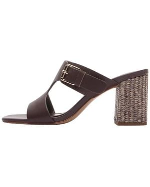 Emanuélle Vee Heeled Mules - Brown