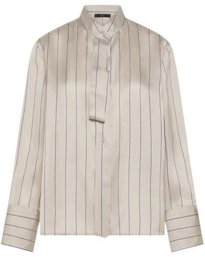 Seventy Gestreept Twill Overhemd - Naturel