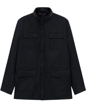 Bugatti Jassen ,Blauw ,Light Jacket - Zwart