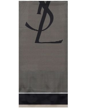 Saint Laurent Silk Scarf - Grey