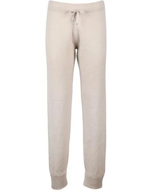 Eleventy Broeken ,Kasjmier Gebreide Joggingbroek - Naturel