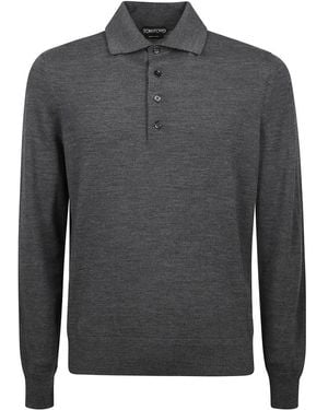 Tom Ford Woll-Polo-Pullover - Grau