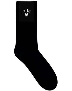 Arte' Herz-Rippsocken - Schwarz