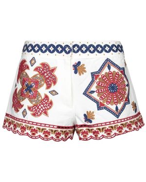 FARM Rio Weiße Bestickte Shorts Für Frauen - Rot