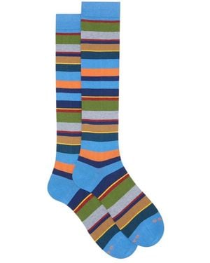 Gallo Leichter Langer Socken Mit Streifenmuster - Blau