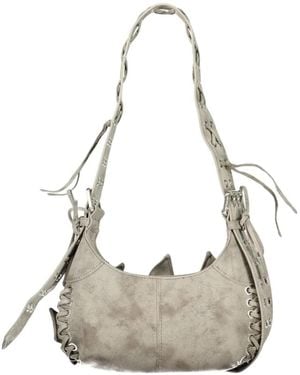 Desigual Tassen ,Grijs ,Schoudertas Met Vlinderversiering - Naturel