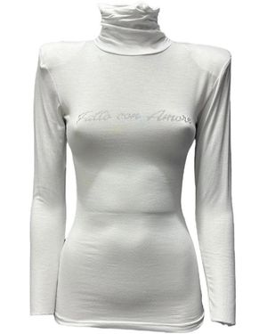 Giulia N Couture Off- Rollkragenpullover - Grau