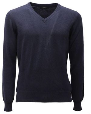 Alpha Studio V-Neck Knitwear - Bleu