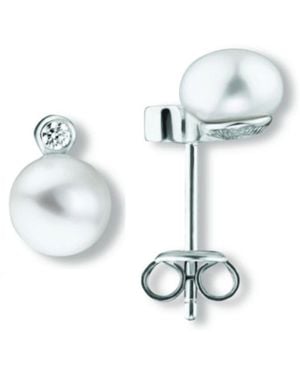 ONE ELEMENT Zirkonia Silber Ohrstecker - Blau