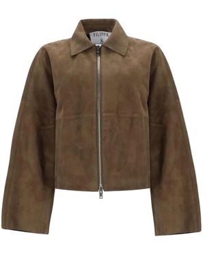 Filippa K Suede Cropped Jacket - Groen