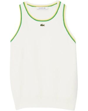 Lacoste Sleeveless Tops - White